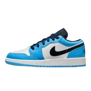 Air jordan 1 low white/dk powder blue-obsidian